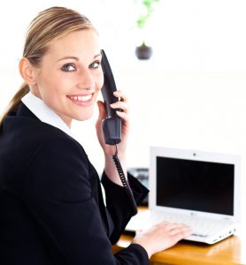 Customer Service woman on phone